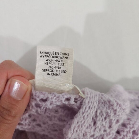 Jessica Simpson Womens Lavender Knit Cropped Sweater With Adjustable Ruch - Picture 4 of 6